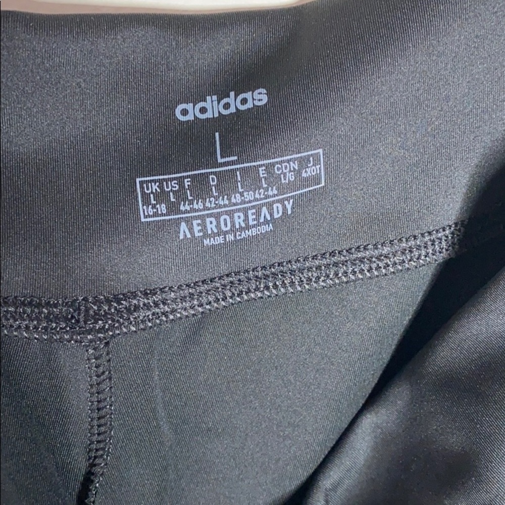 Adidas black grey white colorblock tights leggings - Picture 7 of 7